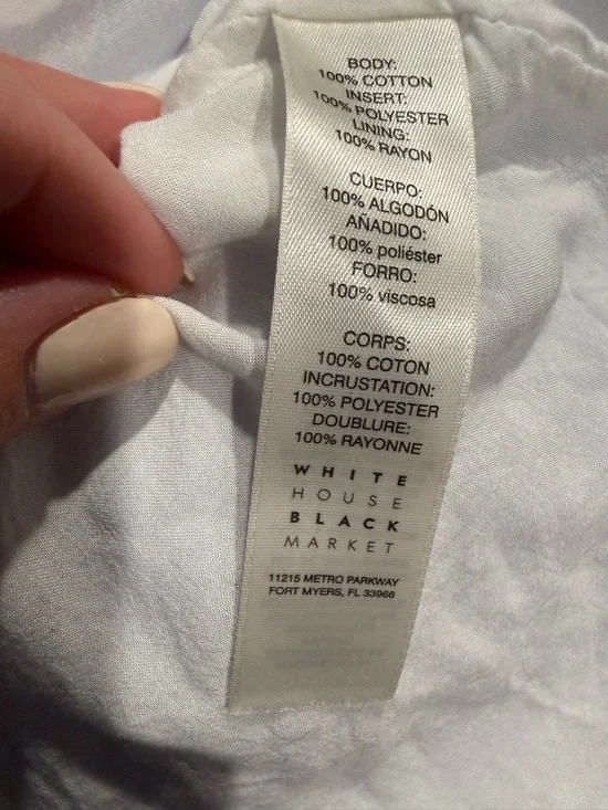 White House Black Market Light Blue Circle Skirt with Crochet Trim - Picture 4 of 4